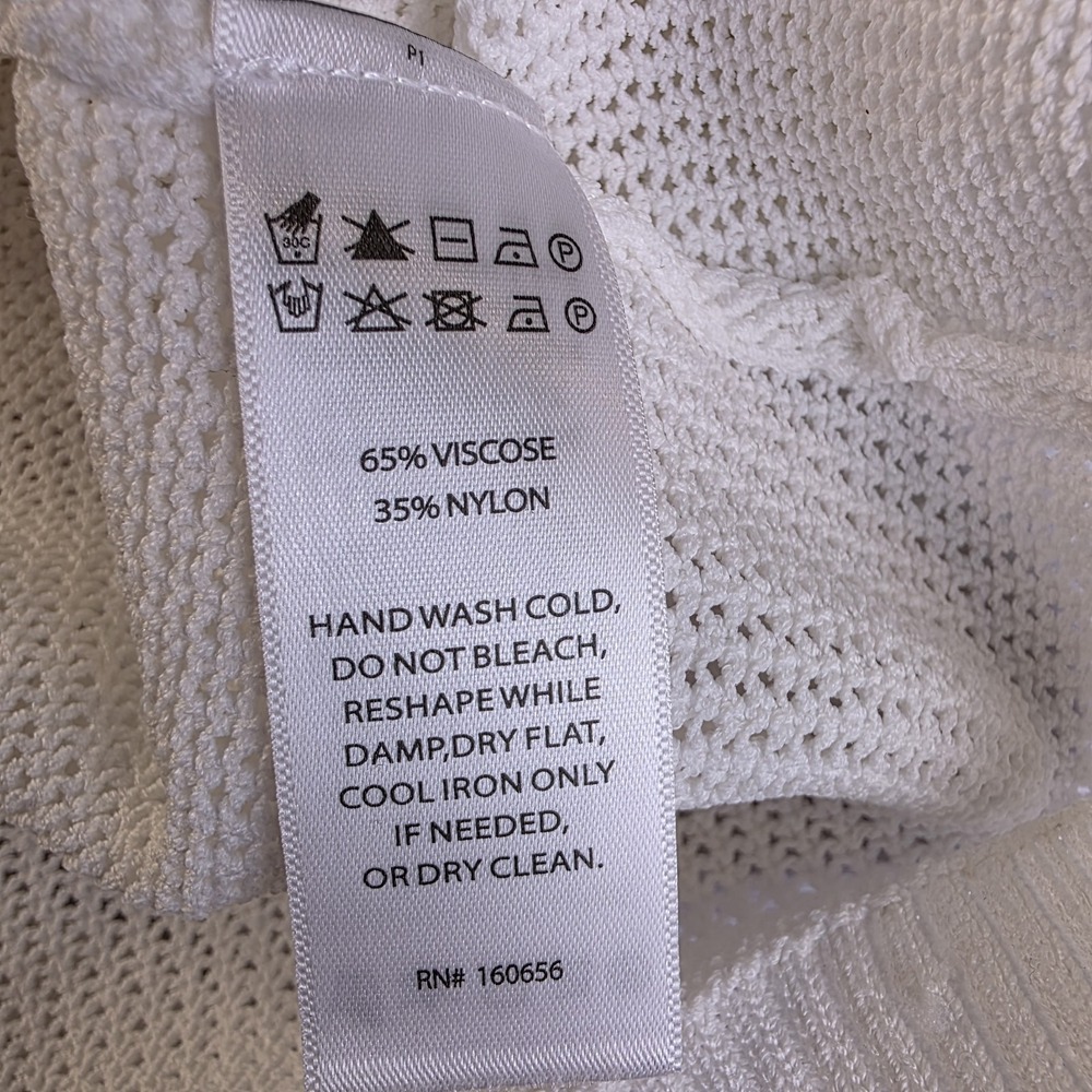 NEW House of Harlow 1960 Women's Boho Crochet Knit Dress XL Beach Cover Up White - Picture 5 of 7